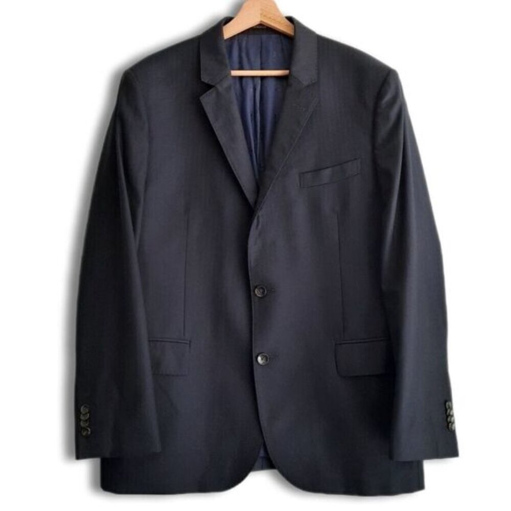 SACOOR BROTHERS Portugal Super 130's Virgin Wool Blazer Jacket Navy Men's Sz 42